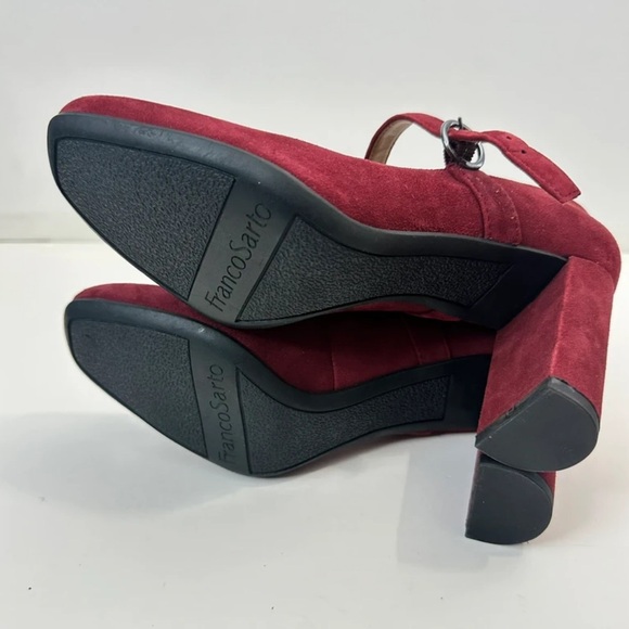 Franco Sarto Red Suede Mary Jane Heels - Picture 4 of 5
